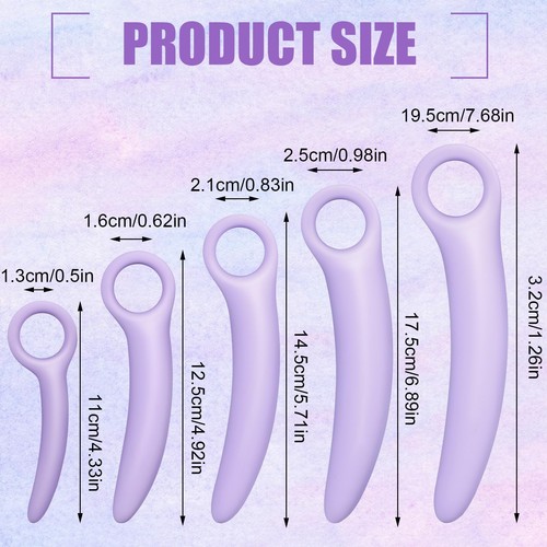 5 Size Silicone Pelvic Floor Muscle Dilator Exerciser Trainer Set Silicone Di - Picture 2 of 7