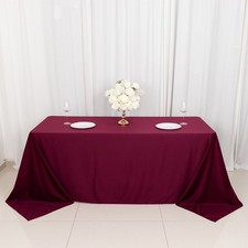90" x 132"BURGUNDY Scuba Polyester Rectangular TABLECLOTH Party Events