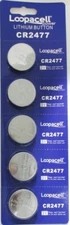 5 NEW LOOPACELL CR2477 3V LITHIUM BATTERIES CR 2477  BR2477 DL 2477 ECR2477