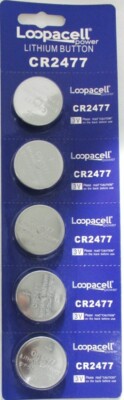 5 NEW LOOPACELL CR2477 3V LITHIUM BATTERIES CR 2477  BR2477 DL 2477 ECR2477