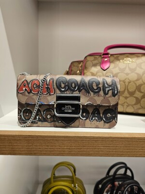 NWT Coach CM214 X Mint + Serf Morgan Crossbody Khaki Multi Signature Canvas