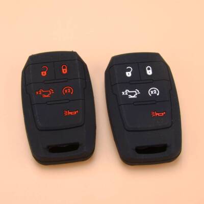 2pcs Silicone Remote Key Fob Cover Fit For Dodge Ram 2500 3500 4500 5500 2019-22