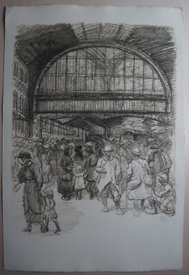 WW1 DEPARTURE TO THE STATION Lithograph Signed STEINLEN