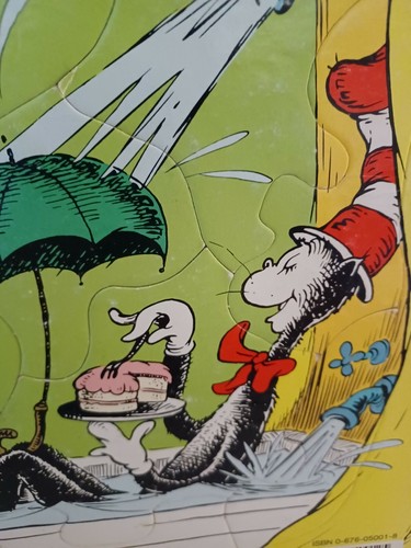 A Dr. Seuss Puzzle, The Cat in the Hat, 11 pieces 10" x 12 " - Picture 2 of 7