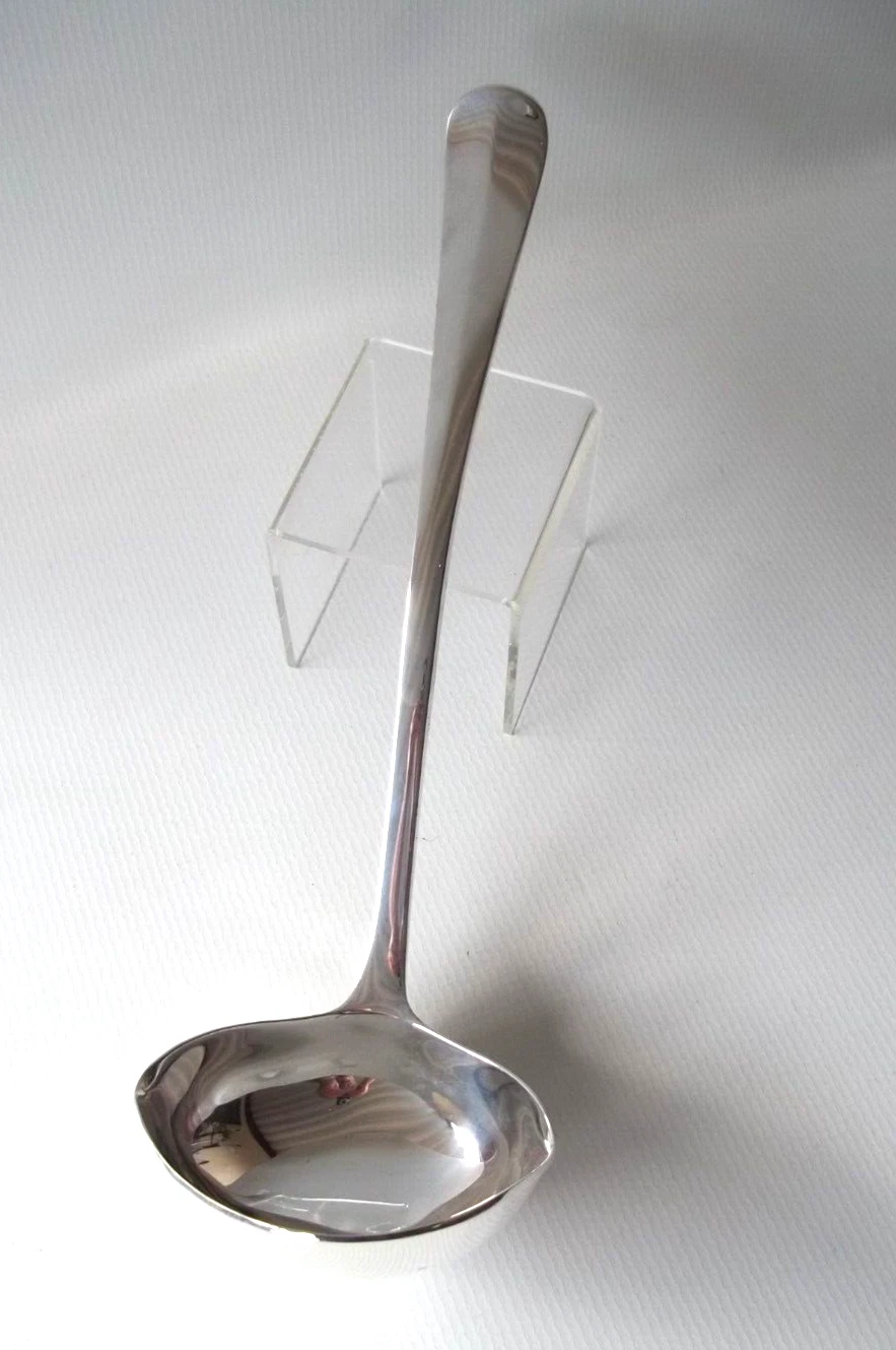 Vintage 1740s reproduction "Georgian Ladle" Silver Plate / 12" lg.
