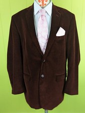 Saddlebred Brown Corduroy Blazer Cotton Sport Coat Jacket 2 Button Men 44L EUC