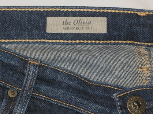 Jean AG Adriano Goldschmeid Olivia corte bota ajustado talla 32 azul oscuro angustiado - Imagen 7 de 10