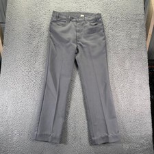 Vintage Levis Chino Pants Mens 36x32 Gray Straight Dacron Polyester 90s