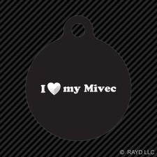 I Love my MIVEC Keychain Round with Tab dog engraved many colors EVO 4B11