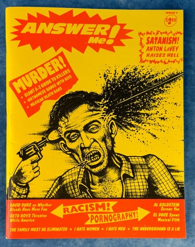 ANSWER ME! #2 punk fanzine Jim Goad, Anton LaVey, David Duke, High Grade, RARE