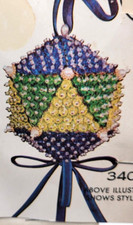 Walco SEQUIN FACETS Blue/Green Vtg Sequin Bead DIY Christmas Ornament Kit