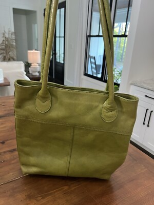 J Jill Green Leather Tote Shoulder Bag
