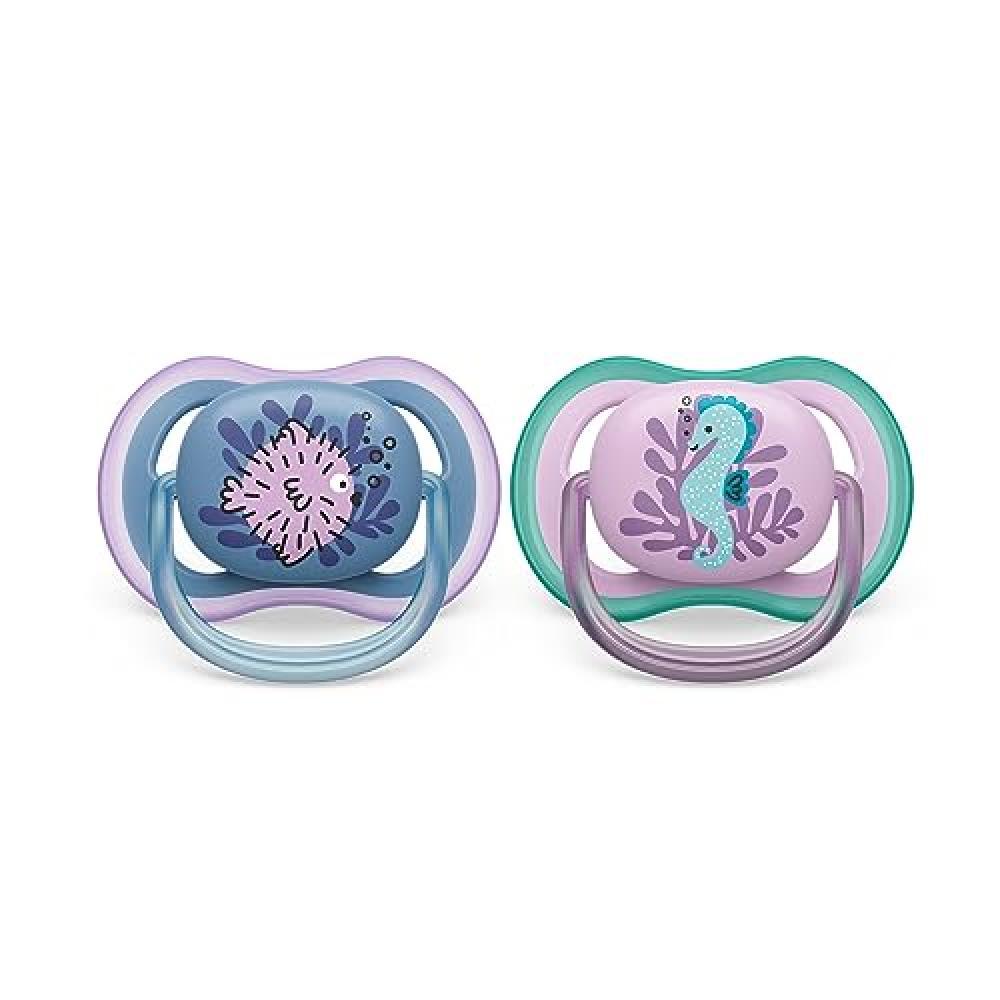 Ciuccio Philips Avent ultra air - 2 ciucci leggeri e traspiranti per bambini di