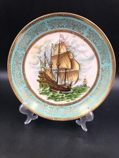 Piatto decorativo da muro parete Veliero Galeone Nave Paris Royal oro ornamental