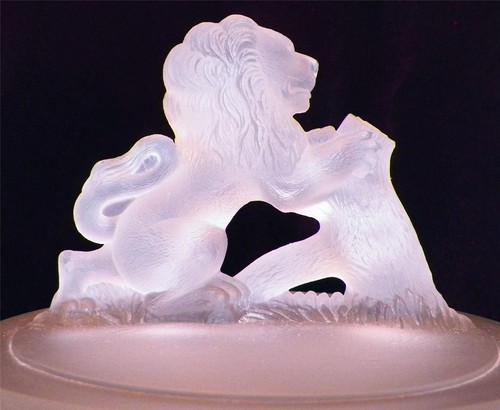 Frosted Lion Compote Rampant Crouching Gillinder & Sons 1877 EAPG Scarce Antique - Picture 3 of 12