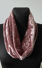 handmade ballerina pink crushed velvet infinity scarf, cowl, snood, neck warmer