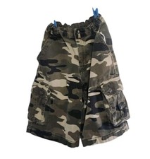 Wondernation Boys Sz 12 Cargo Shorts 4 Pockets Elastic Waist Camouflage