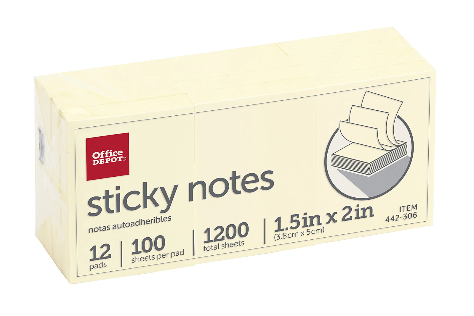Office Depot Mini Sticky Notes, 1.5x2 in, 12 Pads, New-image