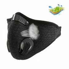 Cycling Face Mask W  Filter Breathing Valves Reusable Training Mask