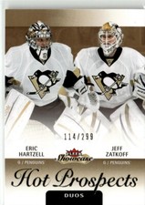 2013-14 Fleer Showcase Eric Hartzell/Jeff Zatkoff Rookie 114/299 Pittsburgh