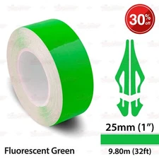 1" 25mm PinStriping Pinstripe Tape SOLID Line Decal Vinyl Sticker BRIGHT GREEN