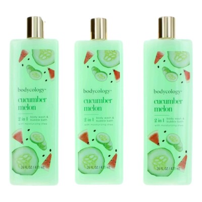 Cucumber Melon by Bodycology, 3 Pack 16 oz 2 in 1 Body Wash & Bubble Bath for Women main image 1