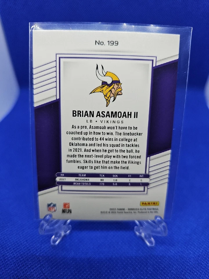 Brian Asamoah II RC 2022 Panini Elite #199 Status Sparkles /275 Vikings - Image 2 of 2