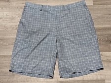 NIKE Gray Plaid Chino Golf DRI-FIT shorts Sz. 38
