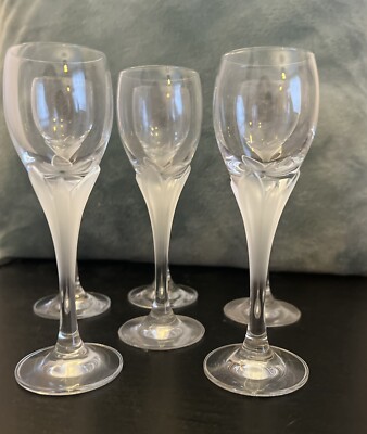 6 Vintage Schott Zwiesel La Fleur Likör / Cordial Gläser (Germany, 80er Jahre)