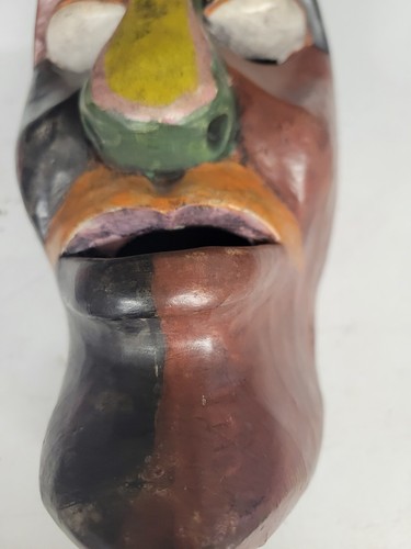WOODEN CARVED TRIBAL MASK 14 IN WOOD CARVED MASK - Picture 5 of 16