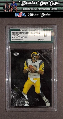 1999 Collector's Edge Masters KW Kurt Warner Foil Previews Silver AGS 9