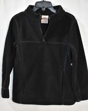 Open Trails 1/4 Zipper Shirt Jacket Fleece Pull-Over Black Size XS 4-5 Boy's