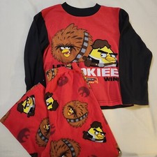 Youth Pajama Set Angry Birds Star Wars Size 8 Red Black Wookiee Pants Shirt
