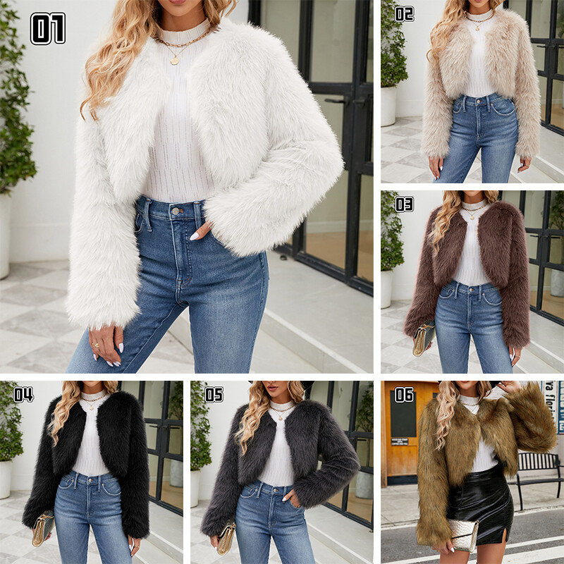 ジャケット・アウター Acka shaggy cape coat Winter Womens Shaggy Faux Fur Coat Cape Jacket Winter
