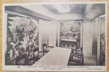 NORMANDIE (French) Post card Interior photo of "Salle a Manger Privee"