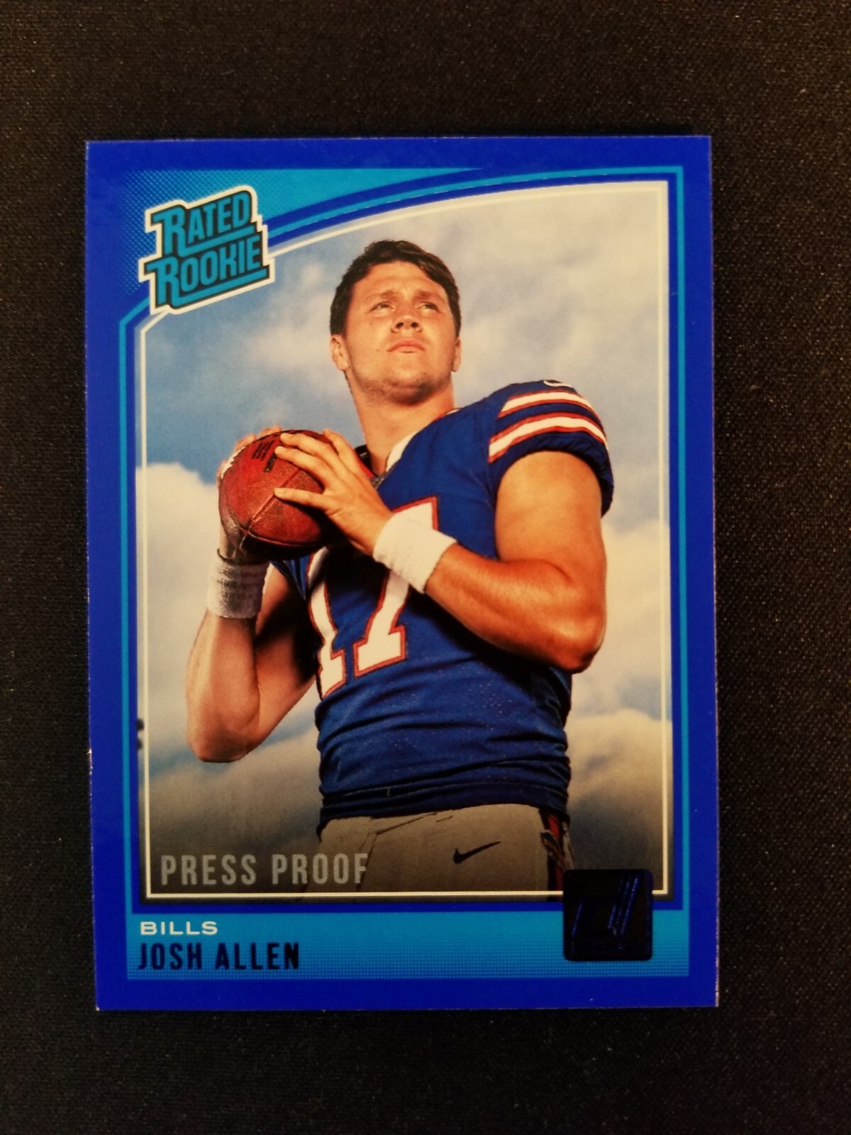 2018 DONRUSS JOSH ALLEN RC BLUE PRESS PROOF SP BILLS # 304