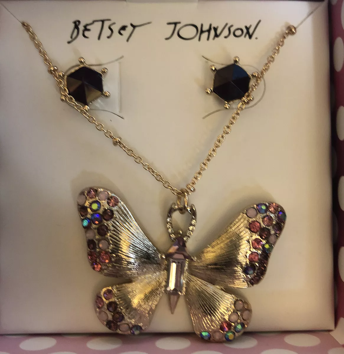 Betsey johnson hotsell butterfly necklace