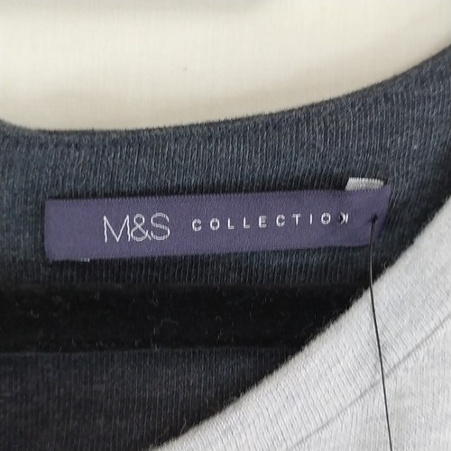 Vestido gris manga corta talla 12 Reino Unido con dos bolsillos colección M&S nuevo con etiquetas - Imagen 4 de 18