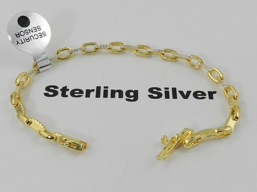 GIANI BERNINI Oval Link Cubic Zirconia Bracelet 18K Gold Over Sterling Silver - Picture 2 of 5