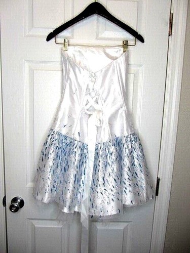 Jessica McClintock Formal Dress Gown Size 7 White Homecoming Pageant Prom - Picture 4 of 12