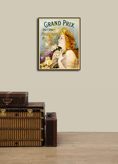 1900 “Grand Prix” Paris Vintage Style French Flower Poster - 16x20