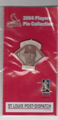 Jim Edmonds 2004 St Louis Dispatch Cardinal Sealed Photo Pin Back