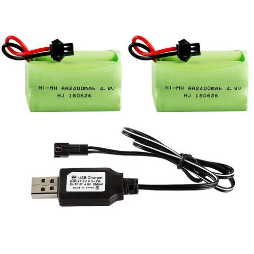 4.8V 2400mAh Battery Pack Battery SM-2P Plug with USB Charger for RC Car Truck - Picture 12 of 30