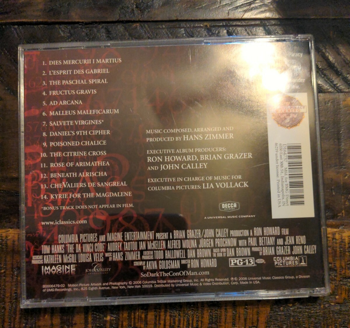 The Da Vinci Code [Original Motion Picture Soundtrack] by Hans