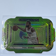 2020-21 Panini Obsidian Eclipse Electric Etch Green Flood Paul George #7