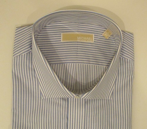 MICHAEL KORS MENS BIG TALL WHITE BLUE COTTON SHIRT SIZES 17.5 TO 22 XL - 6XL NWT - Picture 15 of 27