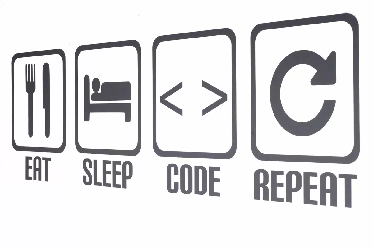 HD wallpaper: eat, sleep, code, and repeat logos, Eat Sleep Code