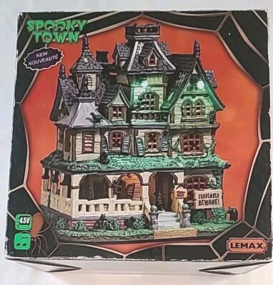 Lemax 2017 Spooky Town Haunted Mansion 75173 Halloween Music Lighted Retired New