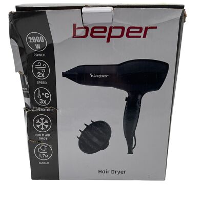 Haartrockner BEPER 40.979 Diffusor Konzentrator rutschfest 2000 W Schwarz B-WARE