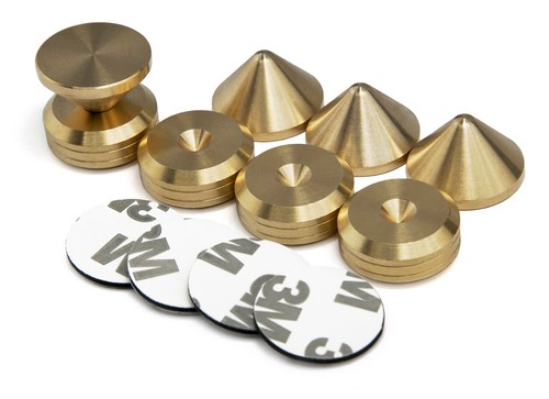 Punte Per Diffusori In Ottone PrecisionGeek – 4 Punte + 4 Pad + Adesivi 3M – 20mm